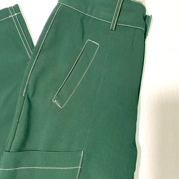 Ghospell Dark Green High Rise Woman’s Pants Two Big Front Pockets Size S - Picture 2 of 13